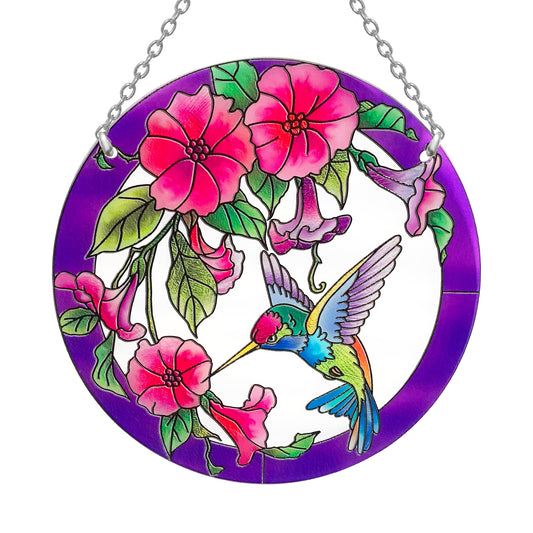 Kissnap Purple Stained Glass Suncatchers (6inch, Purple)