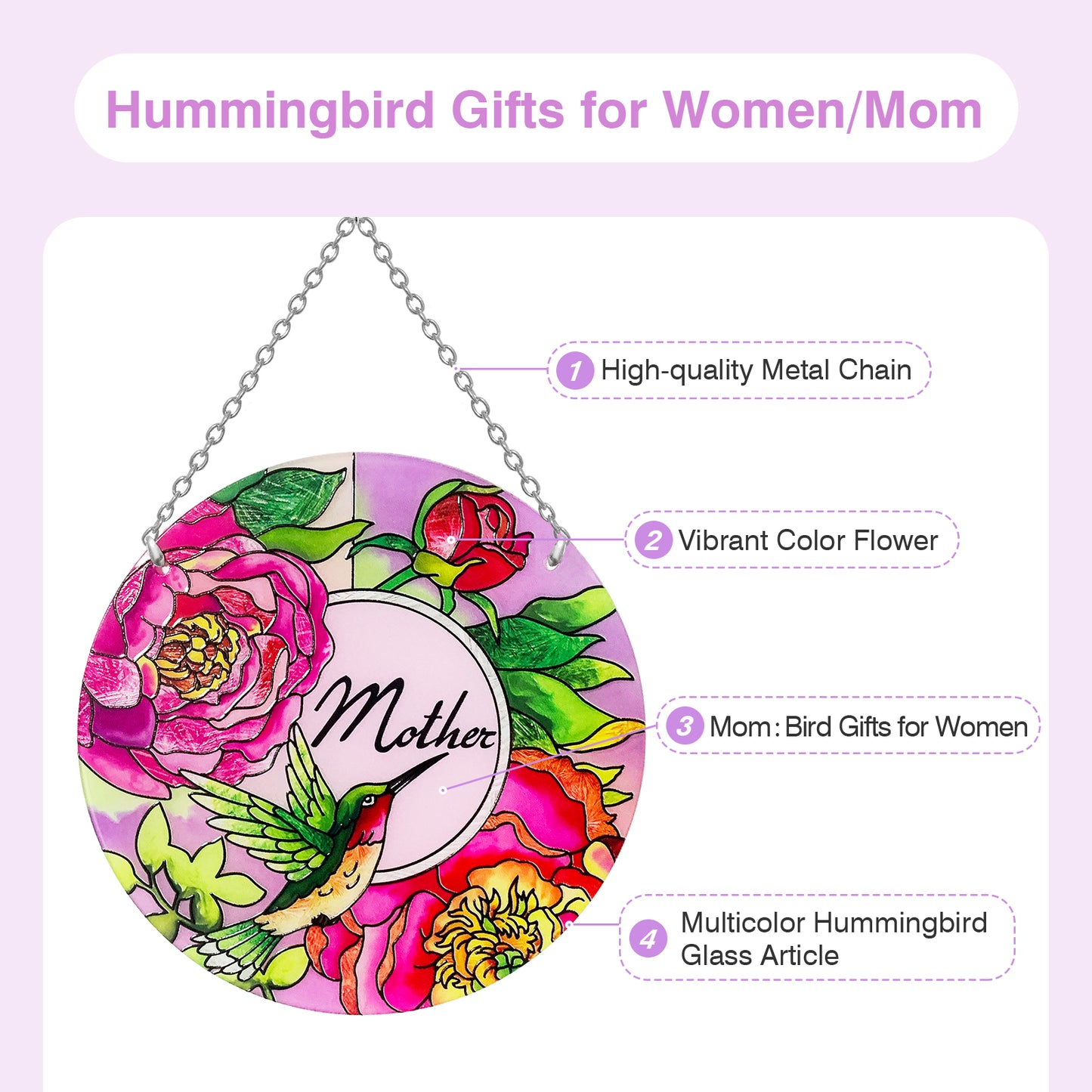 Kissnap Hummingbird Gifts for Mom (6inch, Mom)